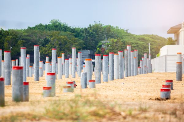 Concrete Pile Installation in Milford